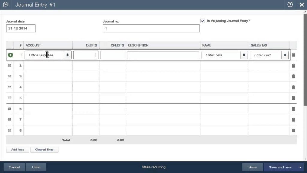 enter paychex payroll into quickbooks for mac with a general journal entry